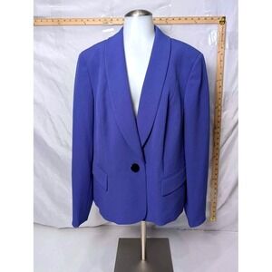 Le Suit ~ Women's Plus Size 18 ~Cobalt Blue/One Button Shawl Lapel Blazer Jacket